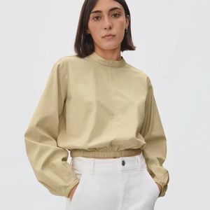 Everlane Mockneck Bubble Top in wheat